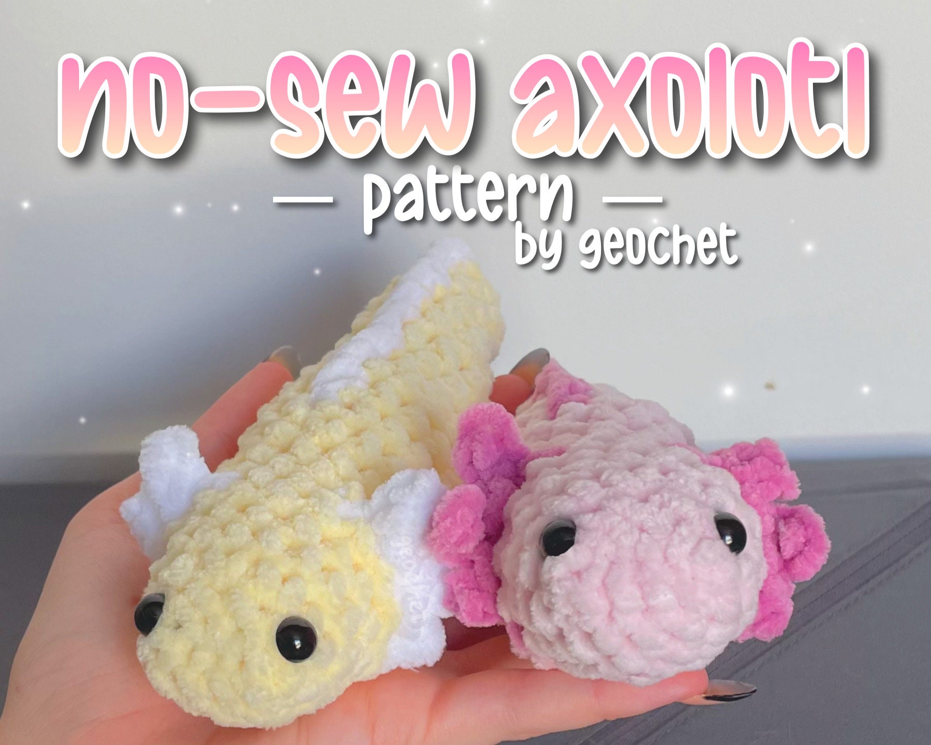 Baby Axolotl Crochet Pattern PDF Amigurumi Tutorial 
