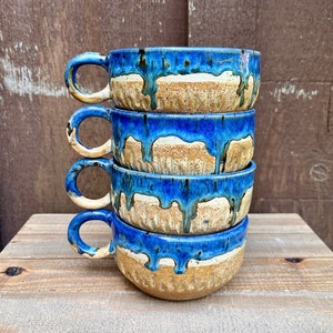 Blue Stoneware Pottery Mug