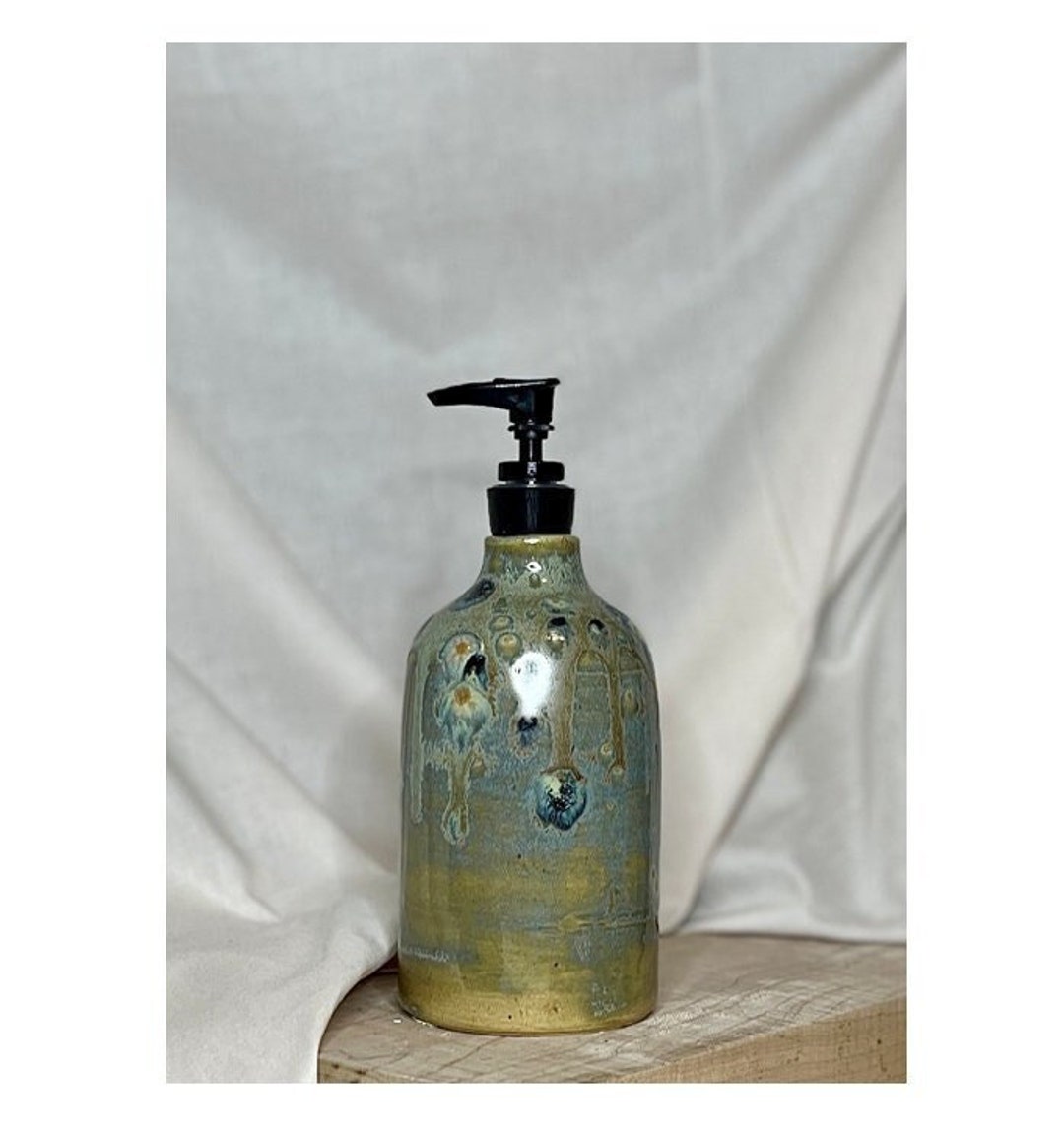 Soap Dispenser Pottery Handmade Ceramics Green Etsy Canada