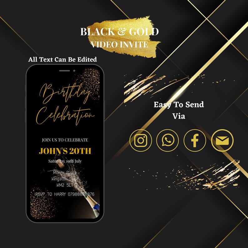 Digital Birthday Invitation Animated Invites Einvite Etsy