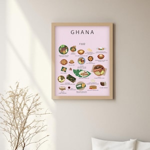 Poster von Ghana Food rosa | Wanddekor | Afrika | Küche