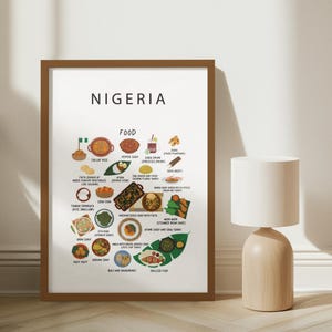 Nigerian Cuisine Poster: Jollof Rice, Egusi Soup, Suya Kitchen Art