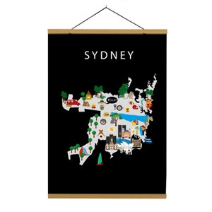 Affiche de Sydney | | papier | éducatifs 50 x 70 cm | | pour enfants Carte du monde | Chambre de bébé | | de voyage Décoration murale de la salle de jeux | Australie
