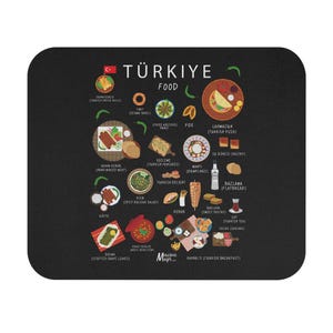 Turkish Food Mouse Pad | Baklava, Kebab, Manti and More | Gift for Foodies and Expats