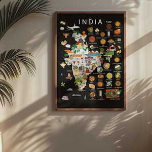 Kinderposter India | Papier | Educatief | Wereldkaart | Reizen | Wanddecoratie