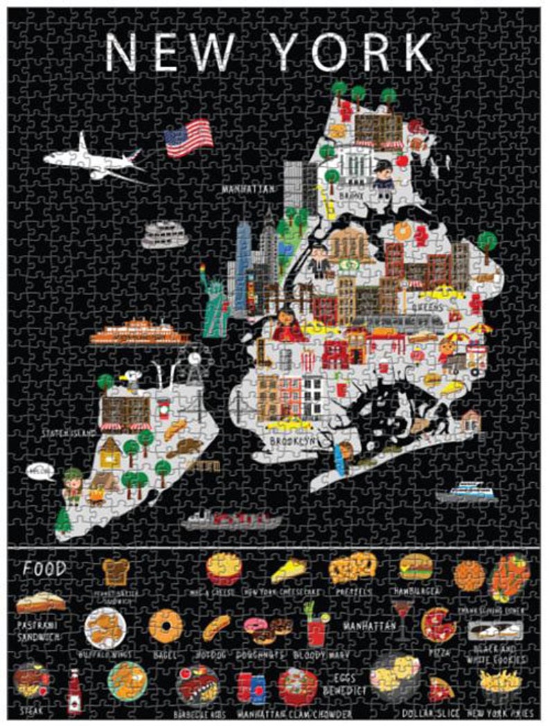 Puzzle of New York 1000 Pieces Family Jigsaw Adults Kids Food Fun ...