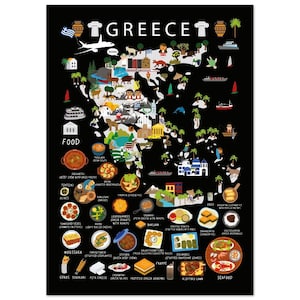 Kinderposter Griechenland | Papier | Lernmittel | Weltkarte | Reisen | Wanddekoration