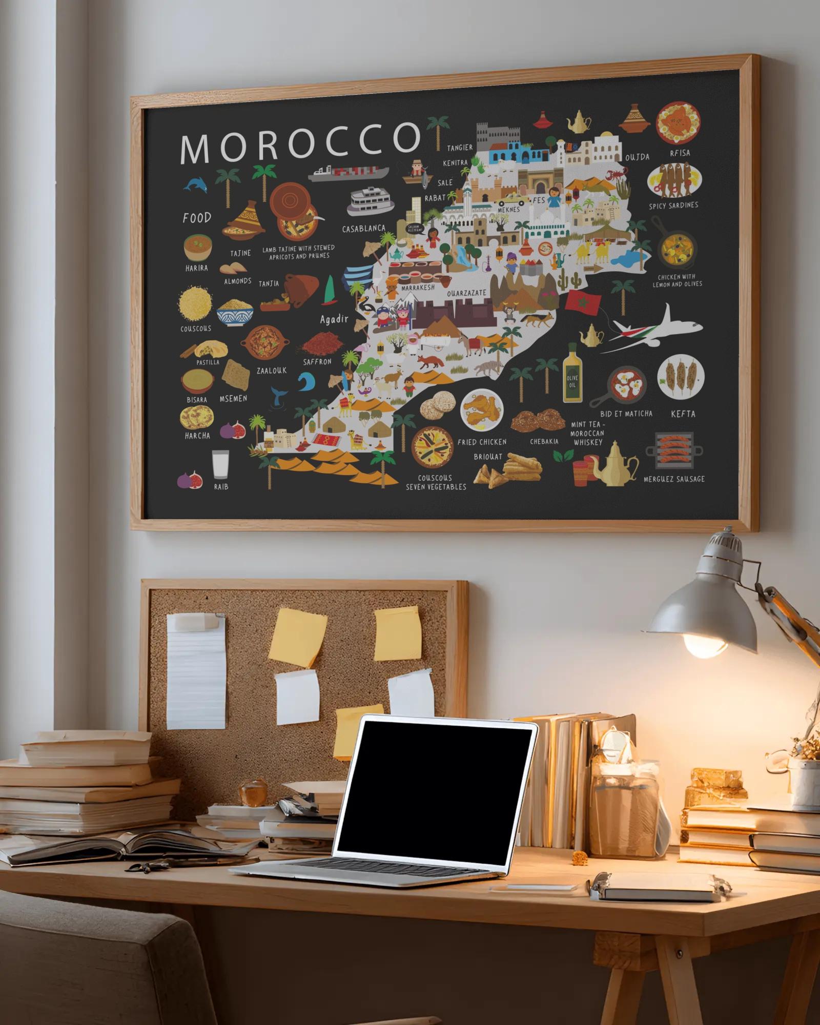 Kids Poster Morocco | Paper | Educational | World Map | Travel