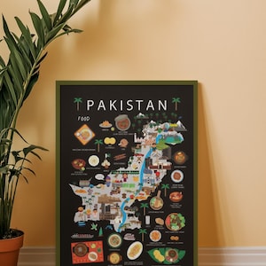 Affiche pour enfants du Pakistan | Illustration de carte éducative et amusante pour les jeunes explorateurs