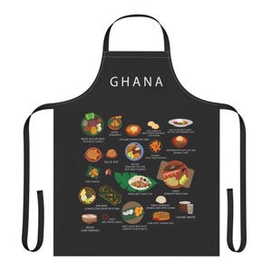 Ghanaische Küche Küchenzubehör, 100% Polyester Canvas, langlebiges schmutzabweisendes Design, Ghana
