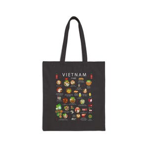 Vietnam Food Tote Bag | Pho, Banh Mì, Bun Cha, Goi Cuon, Banh Xeo | Vietnamese Cuisine Eco Shopper | Gift for Expats and Food Lovers