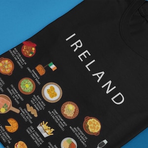 T-shirt pour gourmets d'Irlande | Pièce en t de petit déjeuner irlandais Tayto de ragoût irlandais | Vêtements d'intérieur confortables pyjama | Cadeau d'expatrié pour les amateurs de cuisine