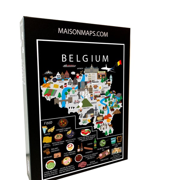 Puzzle de Belgique | 1000 pièces | Famille | Puzzle | Adultes | Enfants | Alimentation | Amusant | Voyage | 48 x 68 cm