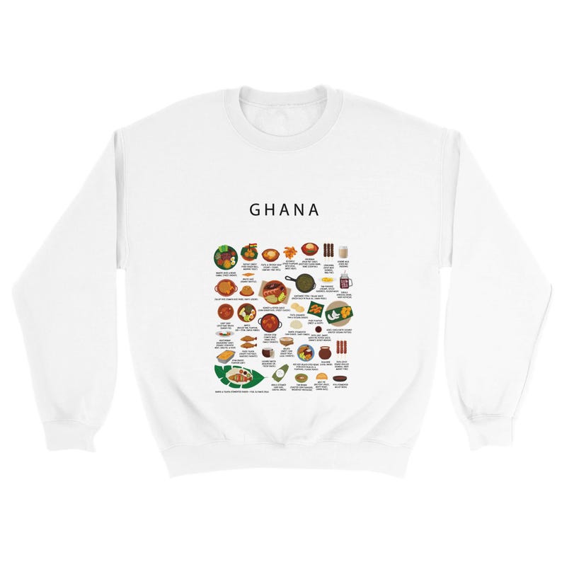 Ghanaian Food Sweatshirt: Jollof Rice, Fufu & Kelewele Design - Etsy