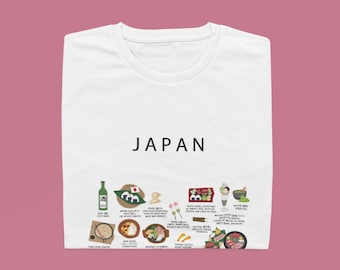 Japan Foodie T-Shirt | Organic Cotton | Sushi, Ramen, Takoyaki and Japanese Street Food Tee