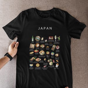 -shirt japonais pour gourmets | t-shirt japonais ramen sushi bento | Vêtements d'intérieur confortables pyjama | Cadeau d'expatrié pour les amateurs de cuisine