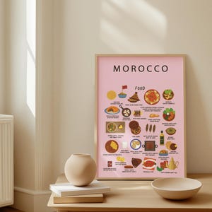 Moroccan Food Art Print: Authentic Cuisine Kitchen Decor
