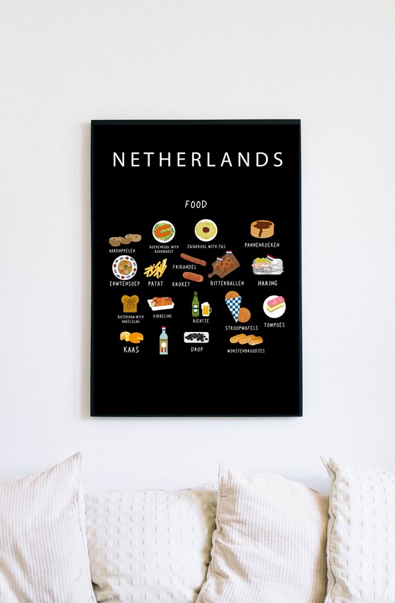 mechanisch reguleren ik heb honger Poster of Dutch Food Paper Educational 50 X 70 Cm - Etsy