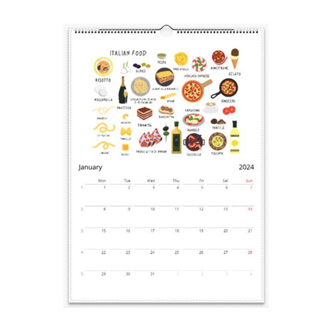 World Famous Food Wall Calendar 2024 US & CA Delivery Only Etsy