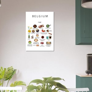 Belgium Food Digital White |  Kitchen | Wall decor | Cuisine | Download | PNG | PDF
