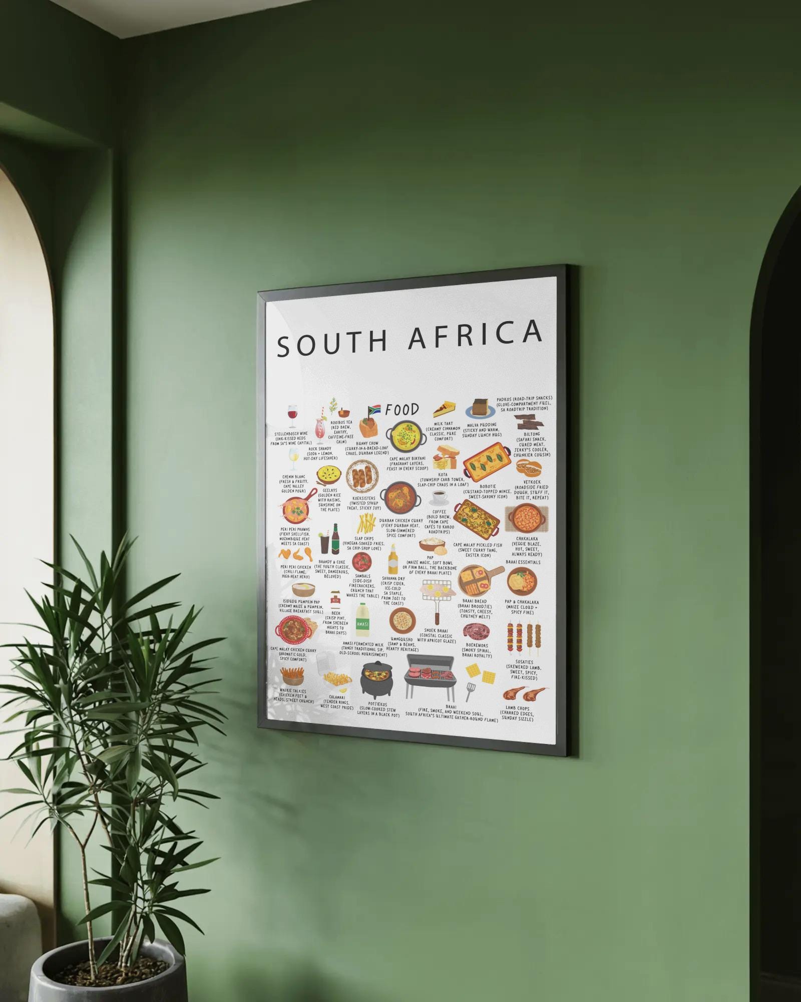 South Africa Food Poster White – Traditional Street Food Wall Art, Kitchen  Decor Print - Etsy