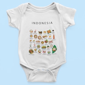 Indonesian Food Baby Short Sleeve   | One Piece | Romper | Indonesia