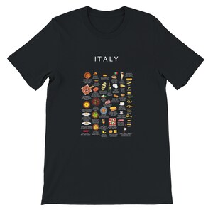 Cuisine italienne | T-shirt unisexe haut de gamme | ras du cou | Cuisine | Voyage | Décoration murale | italien | Gastronomie