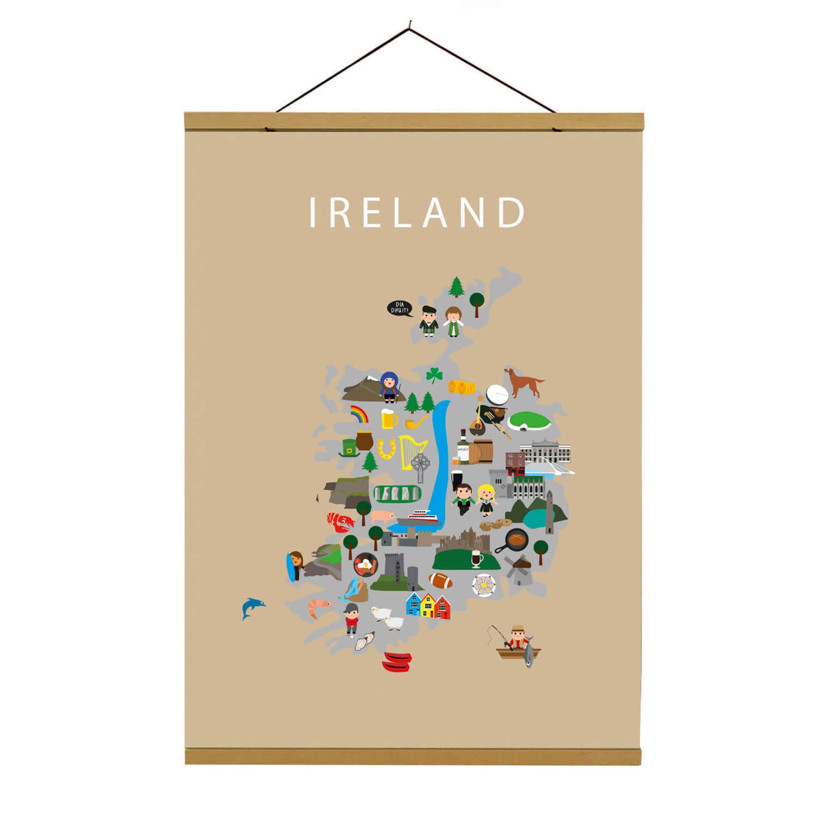 Poster of Ireland Paper Educational 50 X 70 Cm Kids World Map Nursery
