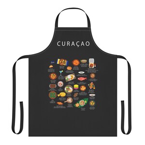 Tablier de cuisine Curaçao | Cuisine des Caraïbes | Keshi Yena Pastechi Stoba | Cadeau de cuisine antillaise | Tablier de cuisine hollandais des Caraïbes
