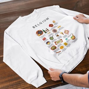 Pull pour gourmets belges - Gaufres, frites, moules - Cadeau pour les expatriés belges et les amateurs de bonne cuisine