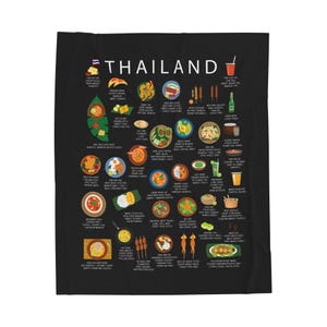Thai Cuisine Plush Blanket: Vibrant Food Culture Throw
