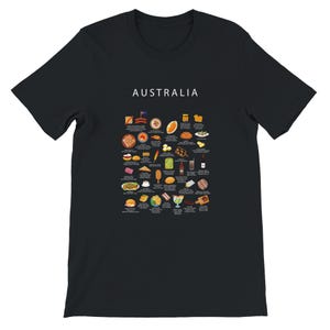 Camiseta de comida australiana / Camiseta de pastel de carne australiano con Vegemite Lamington / Pijama acogedor para estar en casa / Regalo para expatriados amantes de la comida