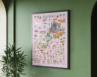 Dubai Kids Map Poster – Educational City & Desert Art