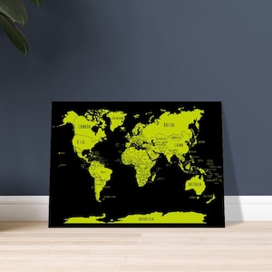 Poster von Our World Schwarz Grün | Kinder | Kleinkindzimmer | Wanddekor | Premium Matte Papier Poster