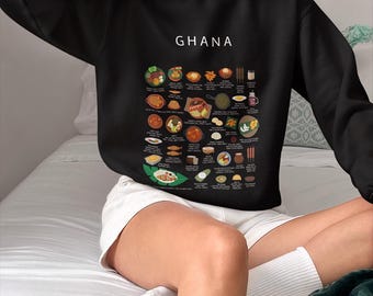 Ghanaian Food Sweatshirt: Jollof Rice, Fufu & Kelewele Design