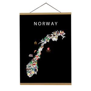 Affiche de la Norvège | | papier | éducatifs 50 x 70 cm | | pour enfants Carte du monde | Chambre de bébé | | de voyage Décoration murale de la salle de jeux | Oslo