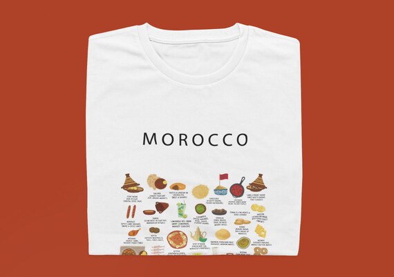Morocco T-Shirt – Moroccan Cuisine, Unisex Travel Foodie Tee Gift