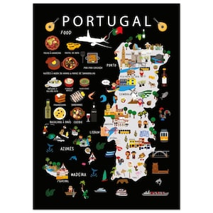 Kinderposter Portugal | Papier | Lernmittel | Weltkarte | Reisen | Wanddekoration
