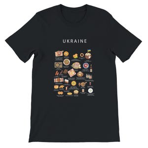 Alimentation ukrainienne | T-shirt unisexe haut de gamme | ras du cou |  Cuisine | Voyage | Décoration murale | Cuisine | Europe