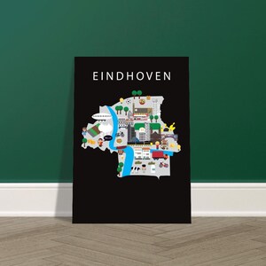 Poster pour enfants Eindhoven | Papier | A2 | A3 | 50 x 70 cm | Voyage | Décoration murale | Gastronomie