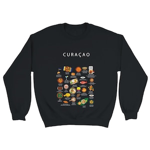 Pull alimentaire Curaçao | Cadeau cuisine des Caraïbes | Funchi Pastechi Stoba Lover | Anniversaire d'expatrié Vêtements d'intérieur Vêtements de détente unisexe