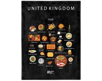 Royaume-Uni Food | Velveteen Minky Couverture | 50x60 » | Confortable | Cuisine | Voyage | Royaume-Uni | Cuisine