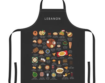 Lebanon Food Apron | Mezze, Shawarma | Kitchen Gift
