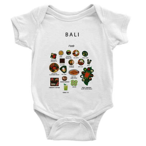 Baby Short Sleeve Balinese Food  | One Piece | Romper | Bali