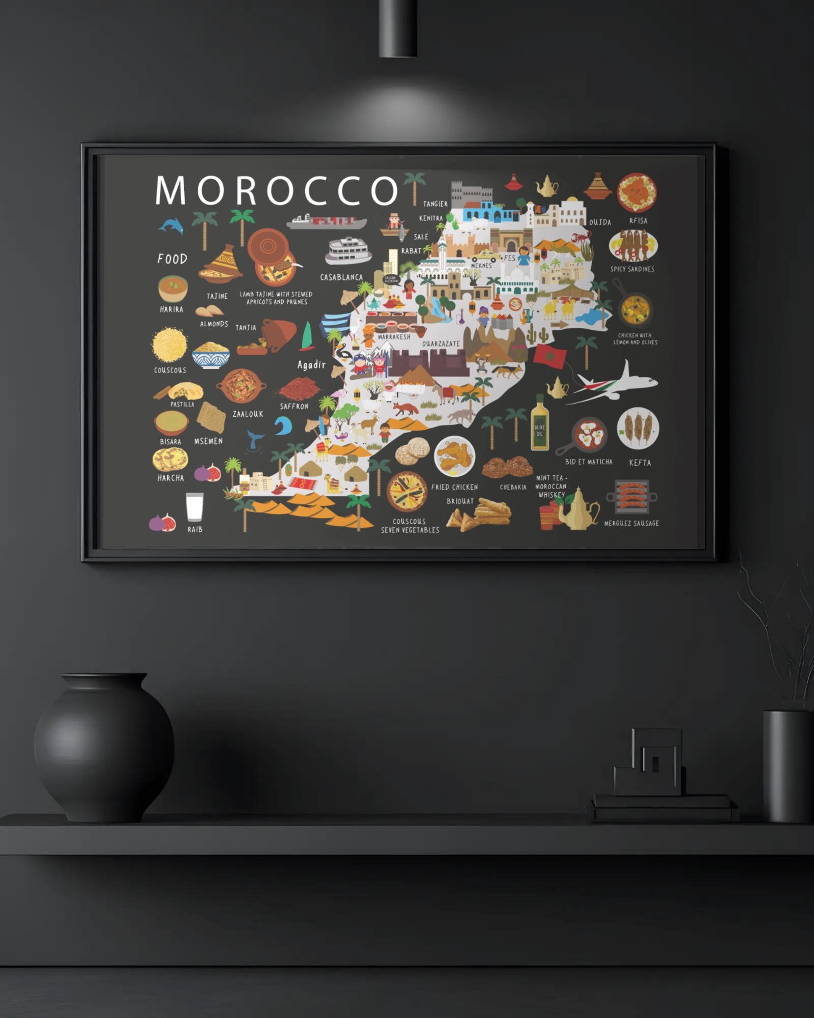 Kids Poster Morocco | Paper | Educational | World Map | Travel