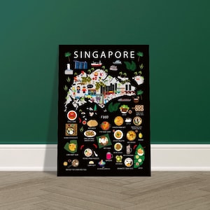 Kinderposter Singapur | Papier | Lernmittel | Weltkarte | Reisen | Wanddekoration