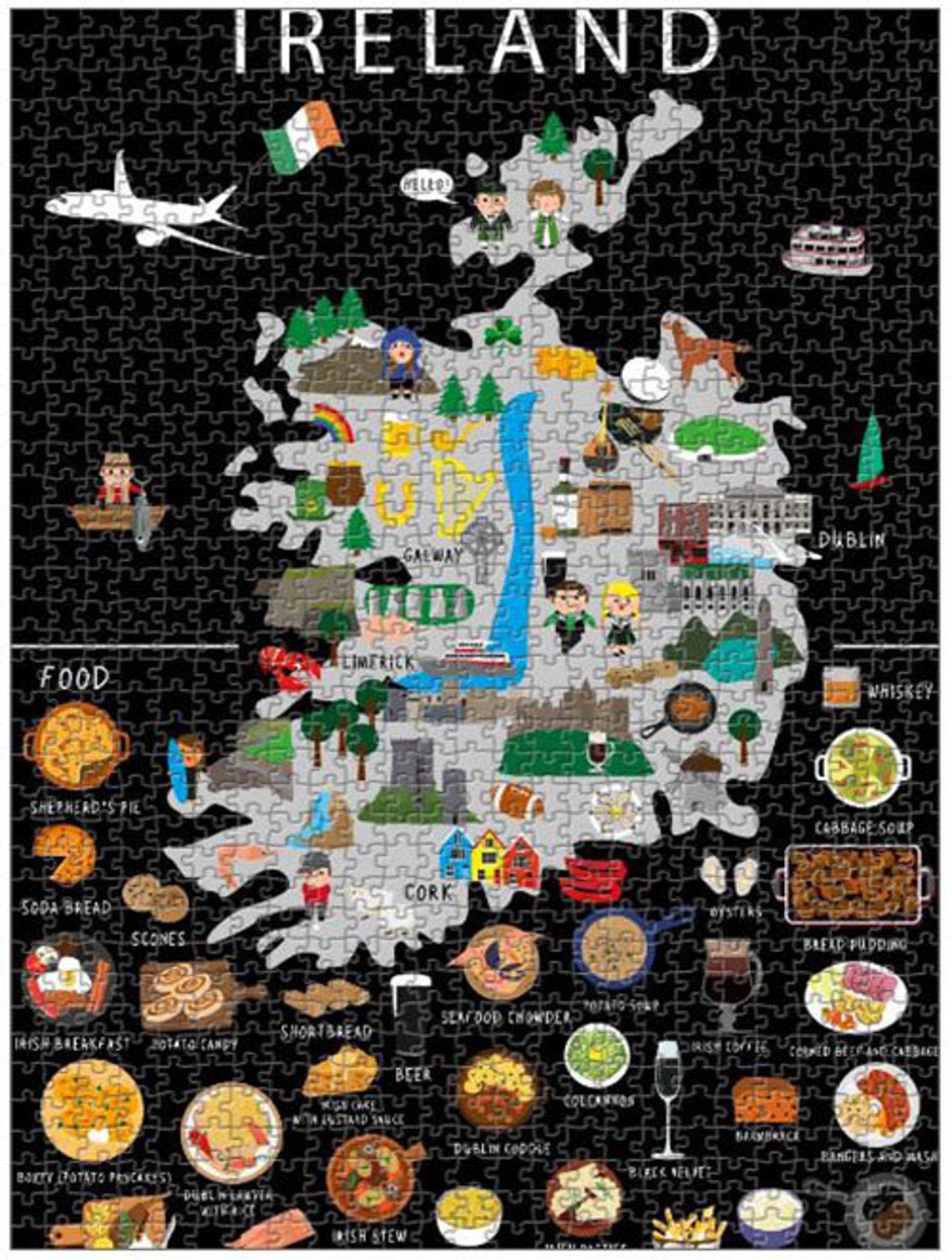 Puzzle of Ireland 1000 Pieces Family Jigsaw Adults Etsy