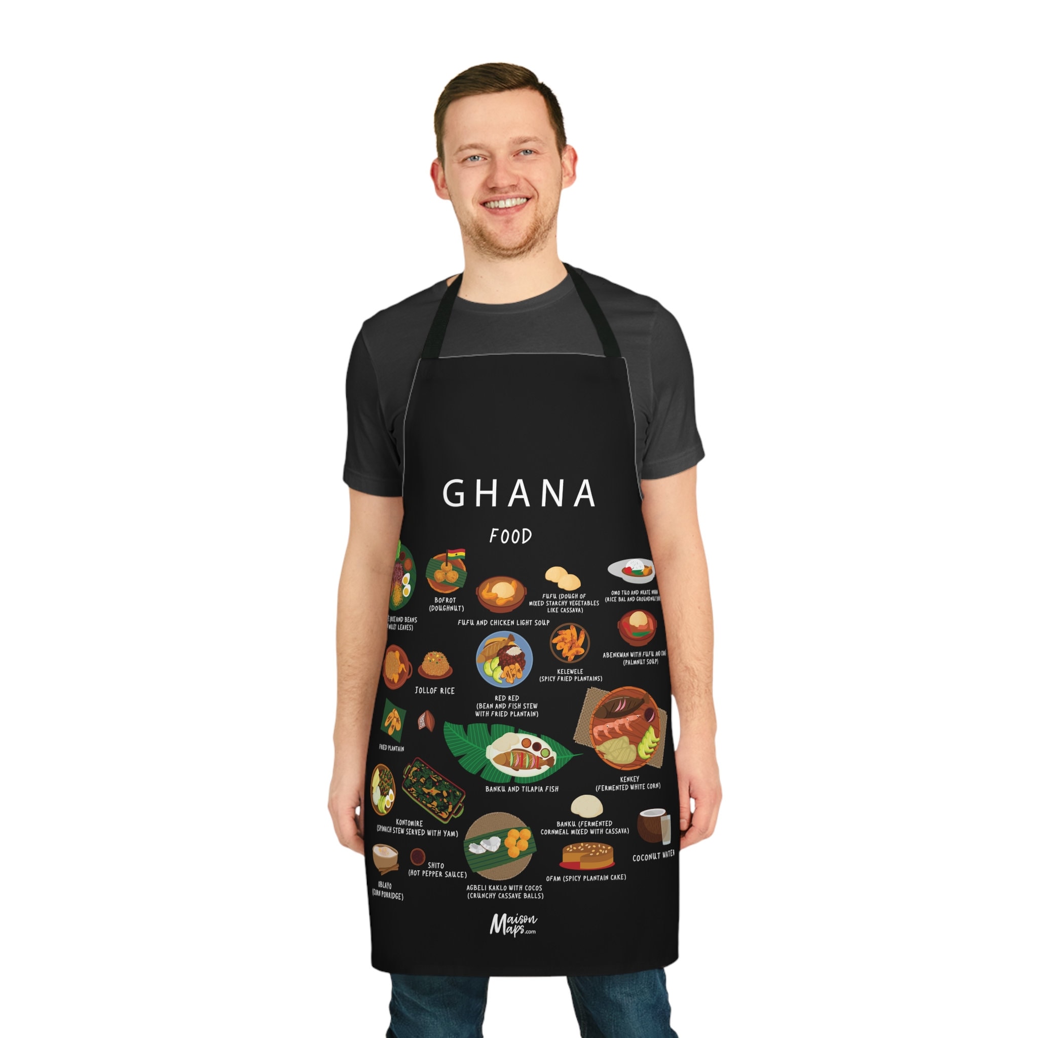 Ghana Food Apron Kitchen African Cuisine Chef Etsy