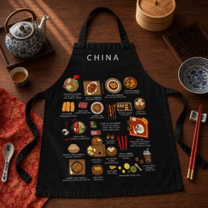 China Food Apron | Chinese Cooking Apron | Asian Kitchen Gift