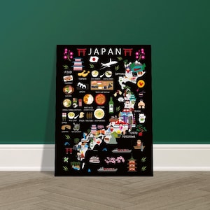 Kinderposter Japan| Papier | Lernmittel | Weltkarte | Reisen | Wanddekoration